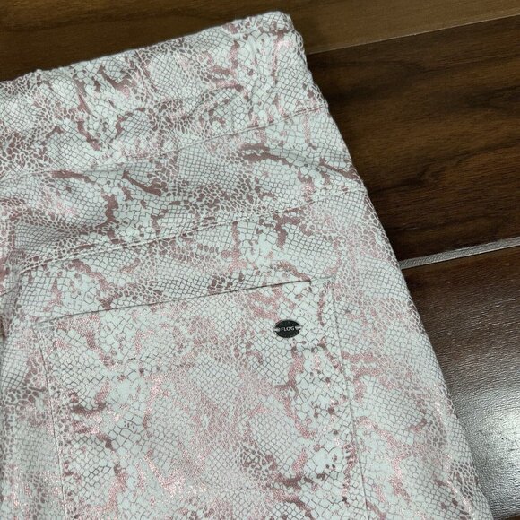 Bevy Flog Size 24 Rose Gold Pink Python Snake Shely Drawstring Pull On Pants - Picture 9 of 11